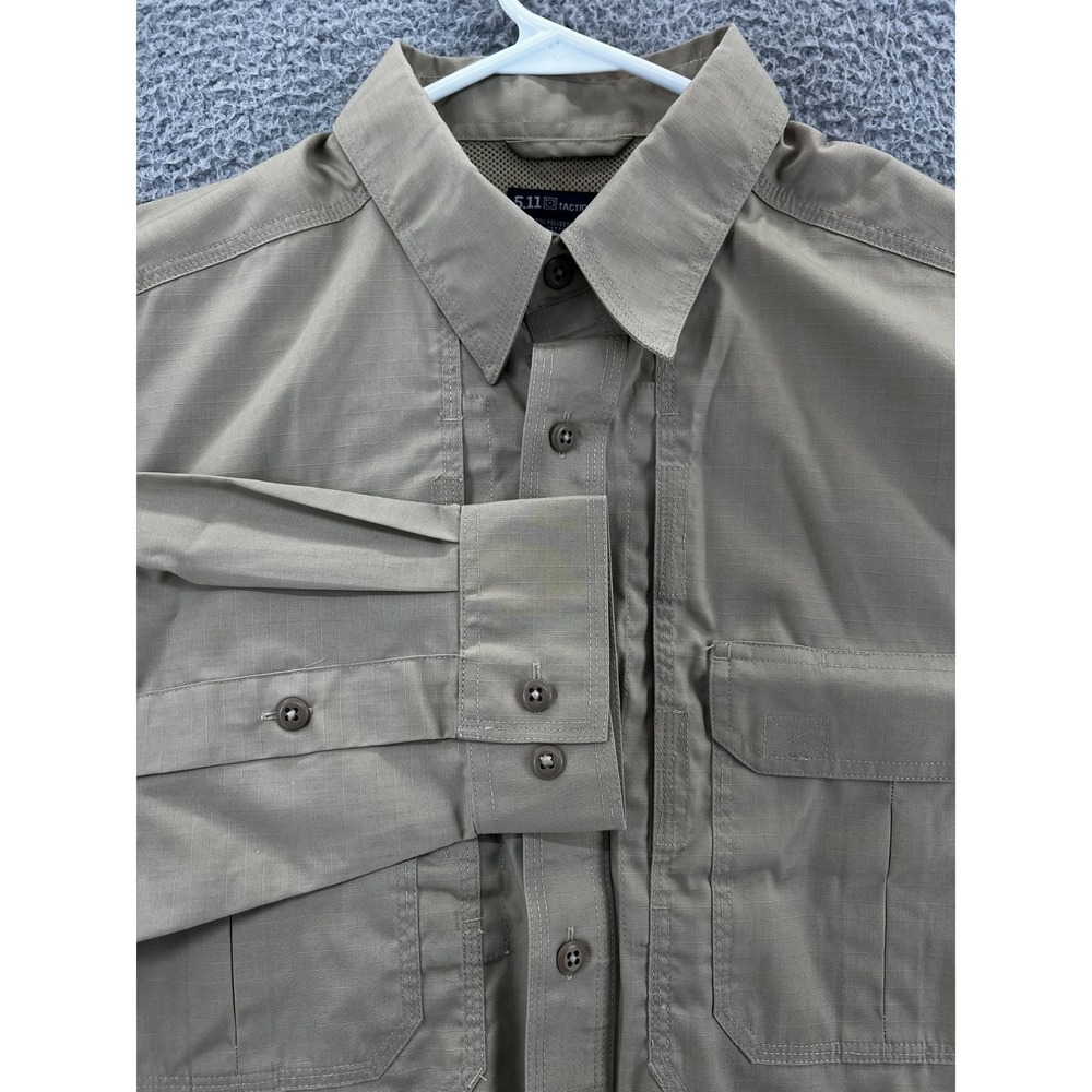 5.11 Tactical Tactical Series Shirt Men L Tan Long Sleeve Ripstop Vented Utility